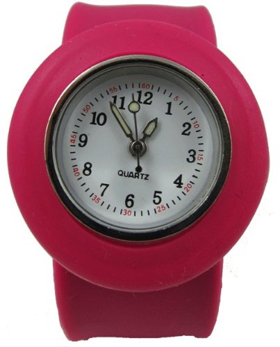 Acczilla Slap Watch - Silicone Slap On Watch - Rose Pink - Childrens Size