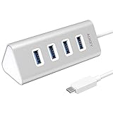 Aukey USB C ハブ USB3.0 4ポートハブ 高速 軽量 コンパクト MacBook、ChromeBook Pixel他対応 (シルバー）CB-C33
