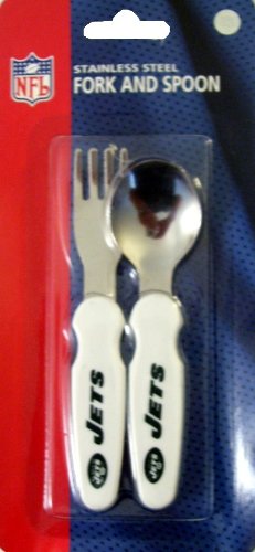 NFL NY Football New York Jets Baby Eating Utensils Fork and Spoon