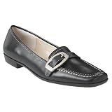 Women's Barbara Black Buckle Moccasin - 9.5