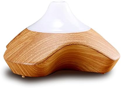 Essential Oil Diffuser, RELEEDER 220ml Four Leaf Clover Shape Oil Aroma Diffuser, Wood Grain Ultrasonic Cool Mist Aroma Humidifier with 7 Color Changing LED Light for Home Office Bedroom