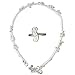 Online Gifts - Silver Jewelry Set Pair of Anklets and Toe Ring Indian Foot Jewelry 65 Grams 10.25 " (anklt537)
