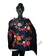 Blue Color Wraps and Shawls Stole with Embroidery on Wool from Kashmir 80 x 28 inches Free Shipping