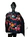 Blue Color Wraps and Shawls Stole with Embroidery on Wool from Kashmir 80 x 28 inches Free Shipping