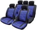 14pce Racing Mesh Universal Car Seat Covers - Black/Blue