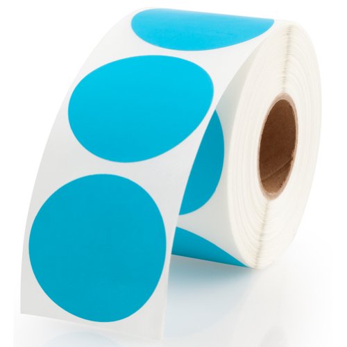 Blue Round Color Coding Inventory Labeling Dot Labels / Stickers - 1.5 Inch Round Labels 500 Stickers Per Roll