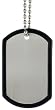 Stainless Steel Dog Tag and Silencer Full Size 2 x 1 1/4 in. with 30 in. 2 mm Ball Chain.