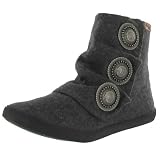 BLOWFISH Hiroshi Womens Flannel Slouch Ankle Boots Shoes Grey Button Zip-Up Flat Casual