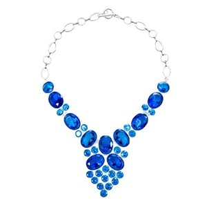 Pugster Chunky Bubble Aquamarine Blue Bib Statement Water Drop Necklace Fashion Jewelry For Women