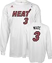 Dwyane Wade adidas Name and Number Long Sleeve Miami Heat T-Shirt