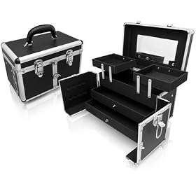 Black Aluminum Makeup Train Studio Case Style No. TS-39