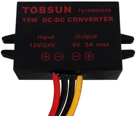 Kimdrox DC 12V 24V to 5V 3A Converter Step Down Regulator for Car