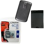 Combo of Kingston 4GB microSDHC Class 4 Memory Card with SD Adapter, OEM Titanium Standard Battery Door (ASY-17443-004) and Blackberry Standard Slim Battery M-S1 (BAT-14392-001) for Blackberry Bold 9000