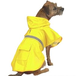 Dog Rain Jacket Size-See Chart Below:  X-Large 	 - 24" L, Color: Yellow