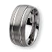 Grooved Brushed and Polished Tungsten Carbide Ring (10.0 mm) - Sizes 8-14