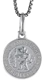 Sterling Silver St. Christopher Medal 1/2 (12mm) Round.