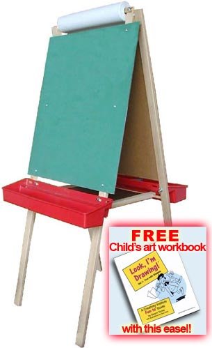 Childrens Toyshop  Toys : Beka Double-Sided Paper Holder Easel, Red Trays, FREE ART WORKBOOK