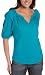 Nine West Jeans Women's Liberty Peasant Top,Turquoise,Small