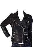 Ladies Biker Leather Jacket 7113 Black Womens Fitted Leather Jacket