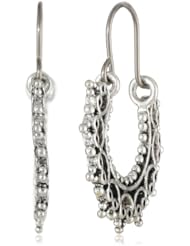 Lucky Brand Small Silver Filigree Hoop Earrings