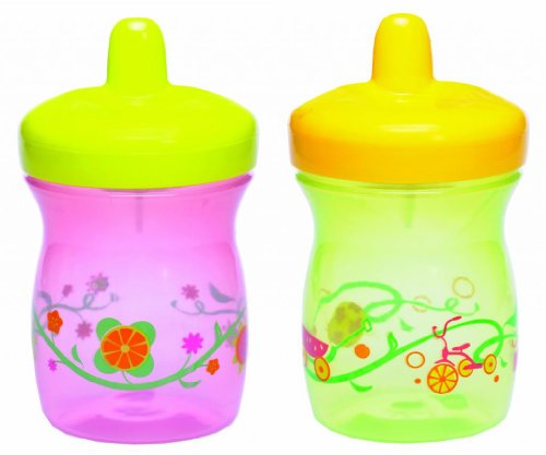 Gerber Graduates BPA Free 2 Pack Sip and Smile Spill Proof Cup, 7 Ounce, Pink/Green