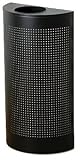 Designer Line Silhouettes 12 gallon Steel Half Round Trash Open Top Textured Black Waste Receptacle SH12EPLTBK