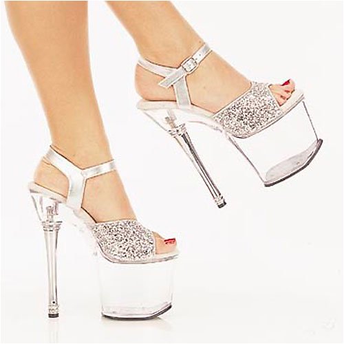 Pleaser Shoes WomenÕs GLAMOUR-710 7" R/S Cone Heel Platform Sandal from Pleaser