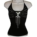 SLS004 Rhinestone Halter w/ dangle Center