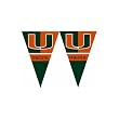 Miami Hurricanes NCAA 25Ft String Of 6 x 9 Party Pennants (Flags) by BSI Products Inc.