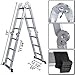 12.5' Ft Aluminum Folding Step Ladder Loft Tool Multi Purpose Foldable Scaffold