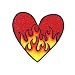 FLAMING Heart Shower bath TUB tread applique tred decor