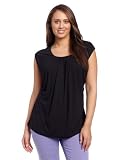 Jones New York Womens Plus-Size Extended Shoulder Pleat Neck Top