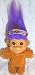 Russ Berrie Good Luck Troll, Indian, Blue Purple Hair 6" Tall_s-1