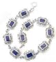 Victorian Filigree Blue Lapis Sterling Silver Bracelet
