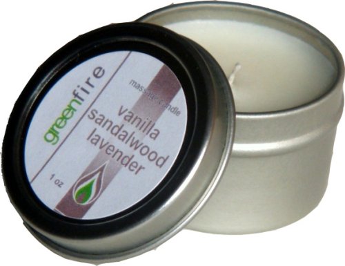 Greenfire Lavender Sandalwood Vanilla Blend All Natural Massage Oil Candle (Size: 1 fluid ounce)