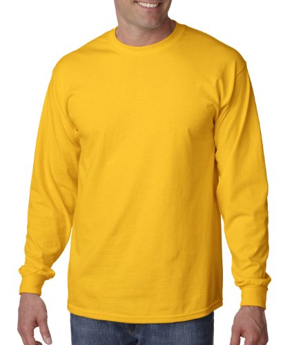 Gildan Ultra Cotton 6 Oz. Long-Sleeve T-Shirt (G240)- Gold,X-Large