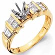 14Kt. Yellow Gold Diamond Engagement Ring, Semi-Mount Setting