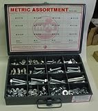 Metric Hex Bolt, Nut, Flat & Lock Washers Assortment in Steel