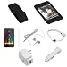 Electronics : USB Data Cable + USB Car Charger + USB Home Charger + Black Rubber Silicone Skin Case + Elastic Armband + Clear Reusable LCD Screen Protector + White 3.5mm Stereo Headset for Apple Ipod Touch Itouch 8GB 16GB 32GB 2G 2nd Generation
