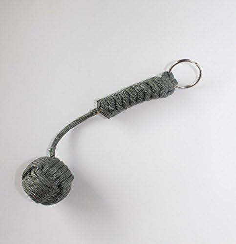 6" Snake Weave 550 Paracord keychain 3/4" - Gray