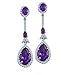 Bling Jewelry CZ Amethyst Color Teardrop Deco title=