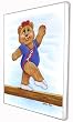 Sports Bear Gymnast Star - Childrens Wall Art, Kids Wall Art, Nursery Wall Art Ready-to-Hang Plaque 10.5" x 13.5"