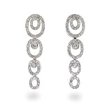 Sparkling Chic CZ Circle Drop Sterling Silver Earrings
