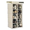 Natural Soft Canvas 10 Pocket Double Shoe Organizer