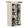 Natural Soft Canvas 10 Pocket Double Shoe Organizer