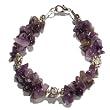 Handmade Amethyst & Silver Floral Bead Bracelet