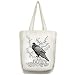 Poe's Raven Crow Bird Art Open Top Tote Bag