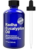Eucalyptus Essential Oil - Big 4 Oz - 100% Pure & Natural Therapeutic Grade - Premium Quality Oil for Aromatherapy, fresh scent and multiple home remedies by Radha Beauty