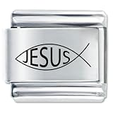 Jesus Fish Religious Animals Italian Charms Bracelet Link