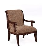 Powell Alexandria Scroll Back Accent Chair with Leaf Pattern Fabric